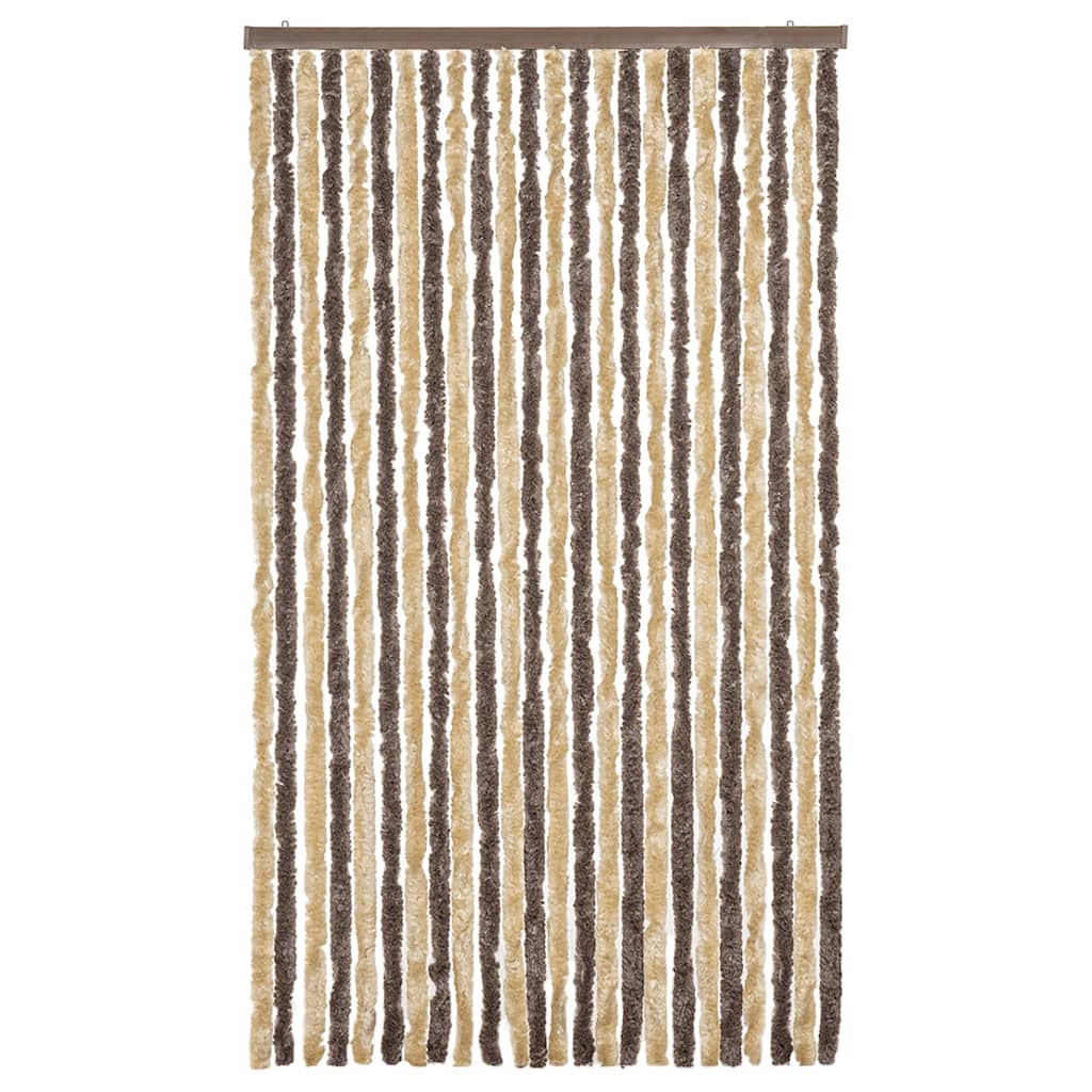 Vidaxx Fliegenvorhang 100x220 cm Chenille Dunkelbraun und Beige
