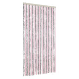Vidaxx Fliegenvorhang 100x200 cm Chenille Silbergrau und Rosa