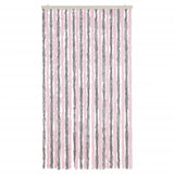 Vidaxx Fliegenvorhang 100x230 cm Chenille Silbergrau und Rosa