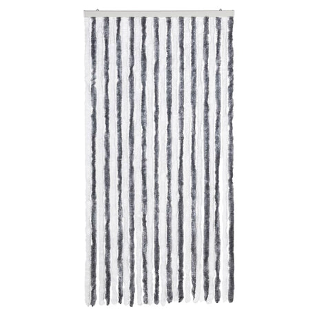 Vidaxx Fliegenvorhang 100x200 cm Chenille grau und weiß