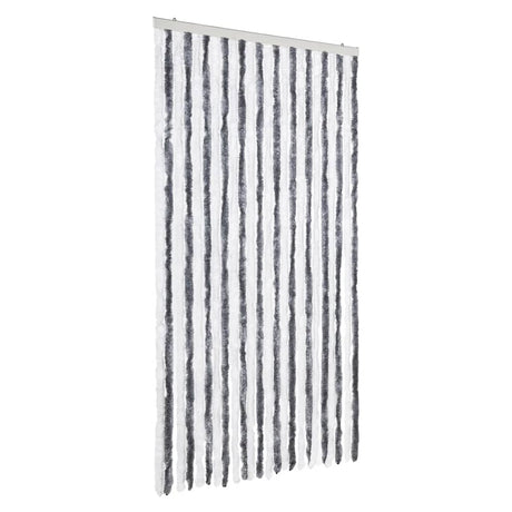 Vidaxx Fliegenvorhang 100x230 cm Chenille grau und weiß