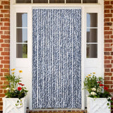 Vidaxx Fliegenvorhang 100x230 cm Chenille blau und weiß