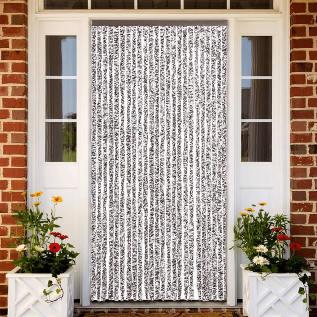 Vidaxx Fliegenvorhang 100x200 cm Chenille braun und beige