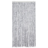 Vidaxx Fliegenvorhang 100x200 cm Chenille weiß und grau