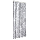 Vidaxx Fliegenvorhang 100x230 cm Chenille weiß und grau