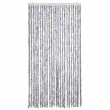 Vidaxx Fliegenvorhang 100x230 cm Chenille weiß und grau