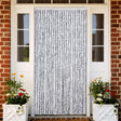 Vidaxx Fliegenvorhang 100x230 cm Chenille weiß und grau