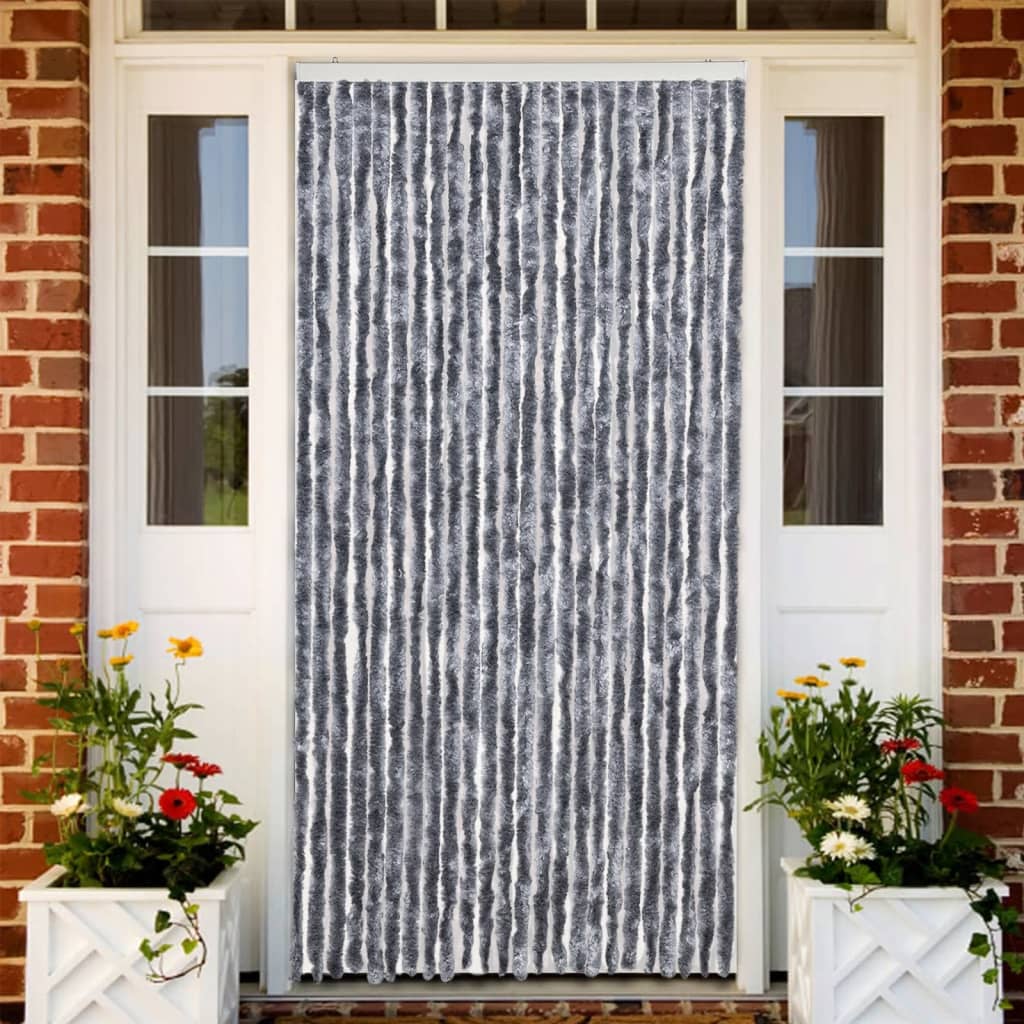 Vidaxx Fliegenvorhang 100x230 cm Chenille Silber