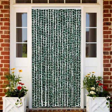 Vidaxx Fliegenvorhang 90x200 cm Chenille grün und weiß