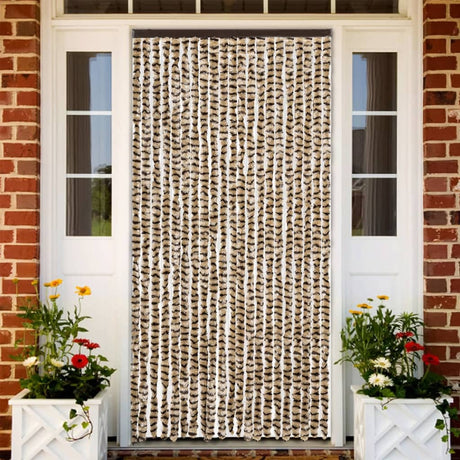 Vidaxx Fliegenvorhang 90x200 cm Chenille Beige und Braun