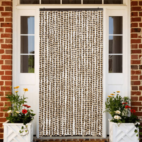 Vidaxx Fliegenvorhang 100x200 cm Chenille Beige und Braun