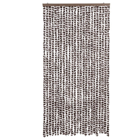 Vidaxx Fliegenvorhang 100x200 cm Chenille braun und weiß