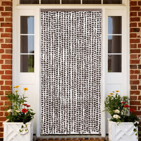 Vidaxx Fliegenvorhang 100x200 cm Chenille braun und weiß