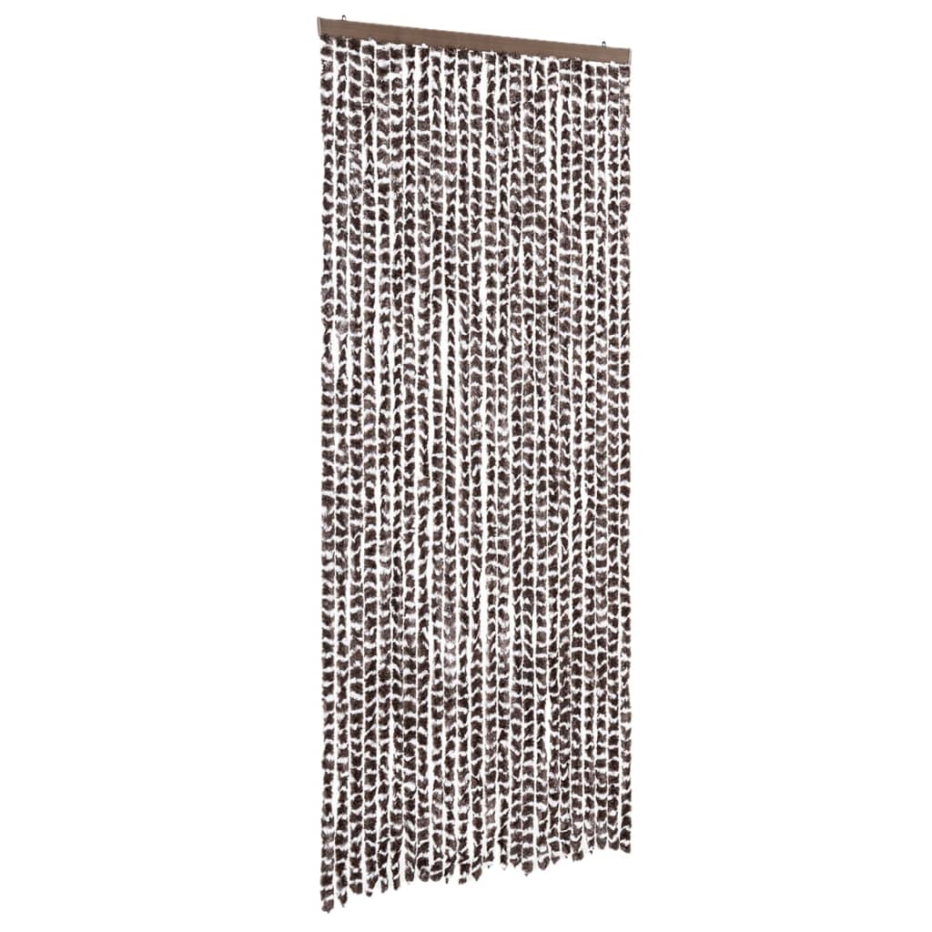 Vidaxx Fliegenvorhang 100x230 cm Chenille braun und weiß