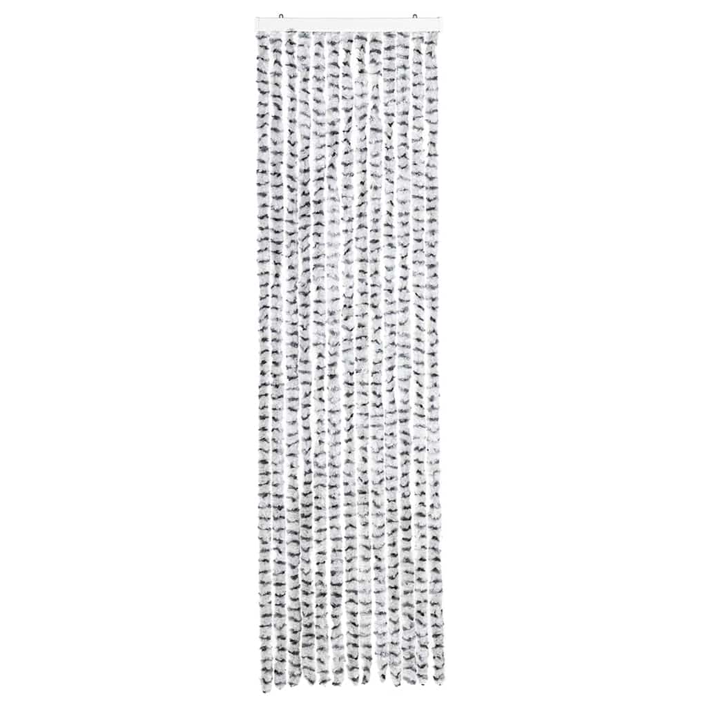 Vidaxx Fliegenvorhang 56x200 cm Chenille Hellgrau und Dunkelgrau
