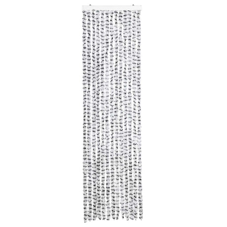 Vidaxx Fliegenvorhang 56x200 cm Chenille Hellgrau und Dunkelgrau