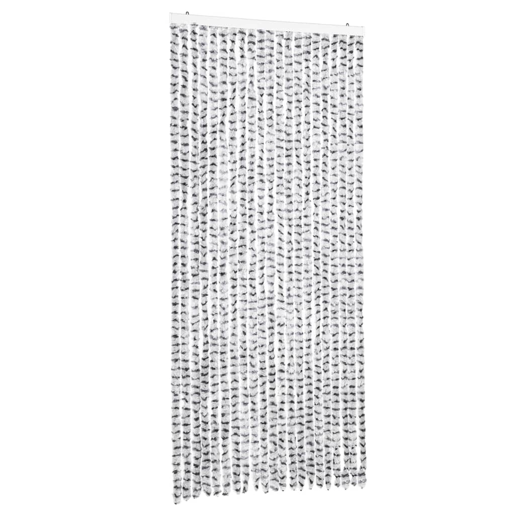 Vidaxx Fliegenvorhang 90x200 cm Chenille Hellgrau und Dunkelgrau