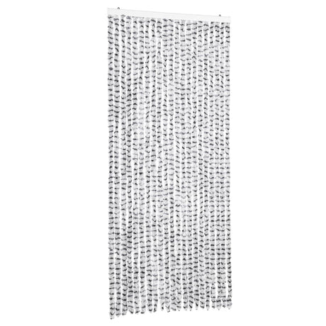 Vidaxx Fliegenvorhang 90x200 cm Chenille Hellgrau und Dunkelgrau