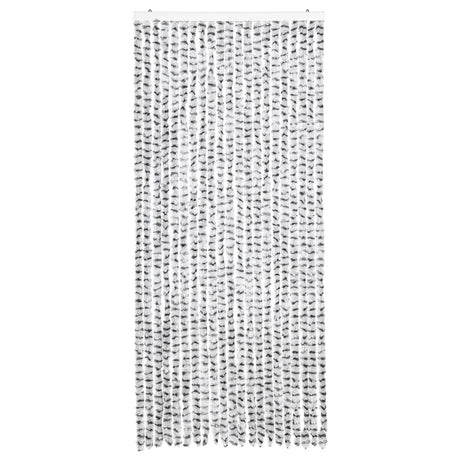 Vidaxx Fliegenvorhang 90x200 cm Chenille Hellgrau und Dunkelgrau