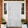 Vidaxx Fliegenvorhang 90x200 cm Chenille Hellgrau und Dunkelgrau
