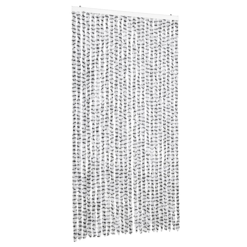 Vidaxx Fliegenvorhang 100x200 cm Chenille Hellgrau und Dunkelgrau