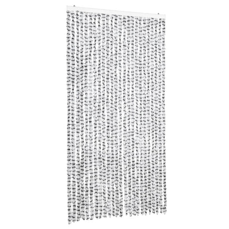 Vidaxx Fliegenvorhang 100x200 cm Chenille Hellgrau und Dunkelgrau
