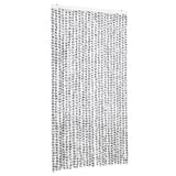 Vidaxx Fliegenvorhang 100x200 cm Chenille Hellgrau und Dunkelgrau