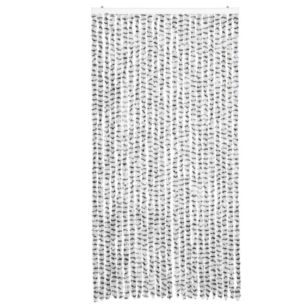 Vidaxx Fliegenvorhang 100x200 cm Chenille Hellgrau und Dunkelgrau