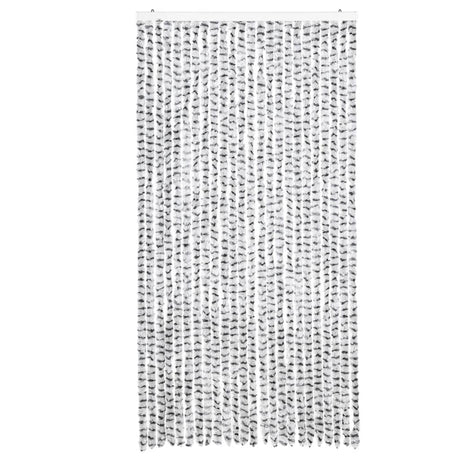 Vidaxx Fliegenvorhang 100x200 cm Chenille Hellgrau und Dunkelgrau