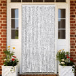 Vidaxx Fliegenvorhang 100x200 cm Chenille Hellgrau und Dunkelgrau