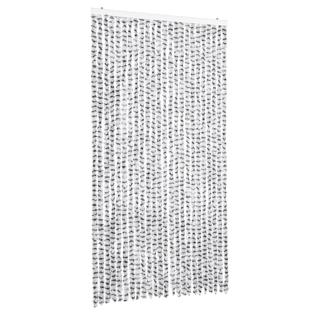 Vidaxx Fliegenvorhang 100x230 cm Chenille hellgrau und dunkelgrau