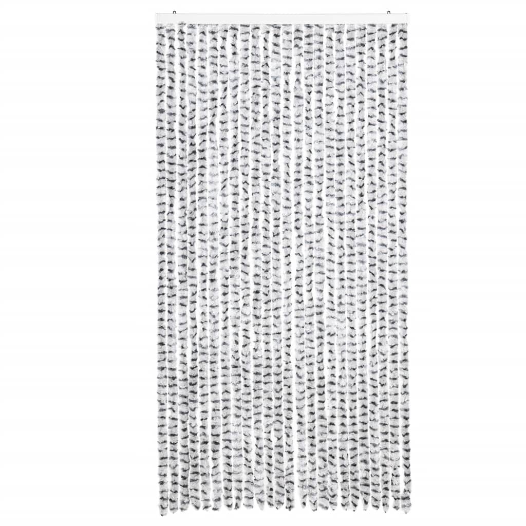 Vidaxx Fliegenvorhang 100x230 cm Chenille hellgrau und dunkelgrau