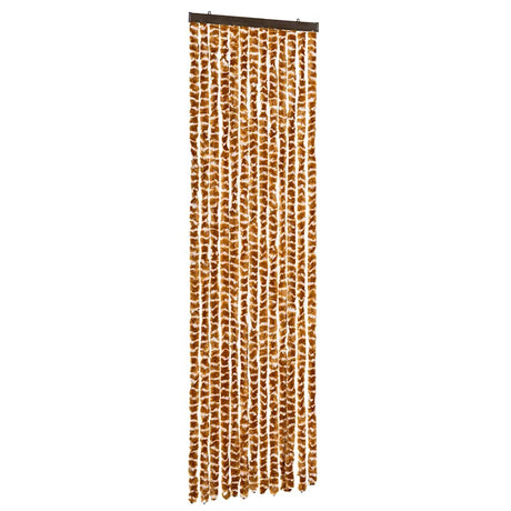Vidaxx Fliegenvorhang 56x200 cm Chenille Ocker und Weiß