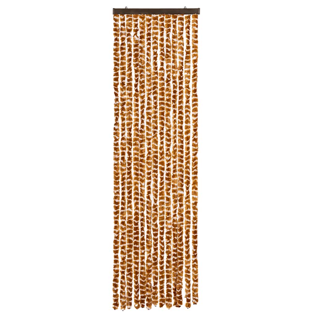 Vidaxx Fliegenvorhang 56x200 cm Chenille Ocker und Weiß