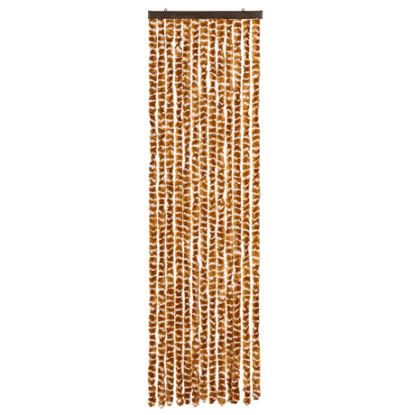 Vidaxx Fliegenvorhang 56x200 cm Chenille Ocker und Weiß