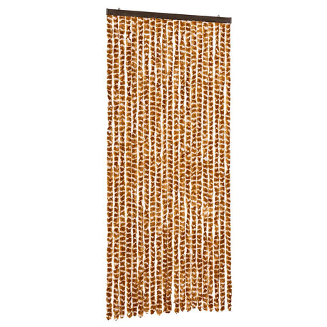 Vidaxx Fliegenvorhang 90x200 cm Chenille Ocker und Weiß