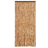 Vidaxx Fliegenvorhang 90x200 cm Chenille Ocker und Weiß