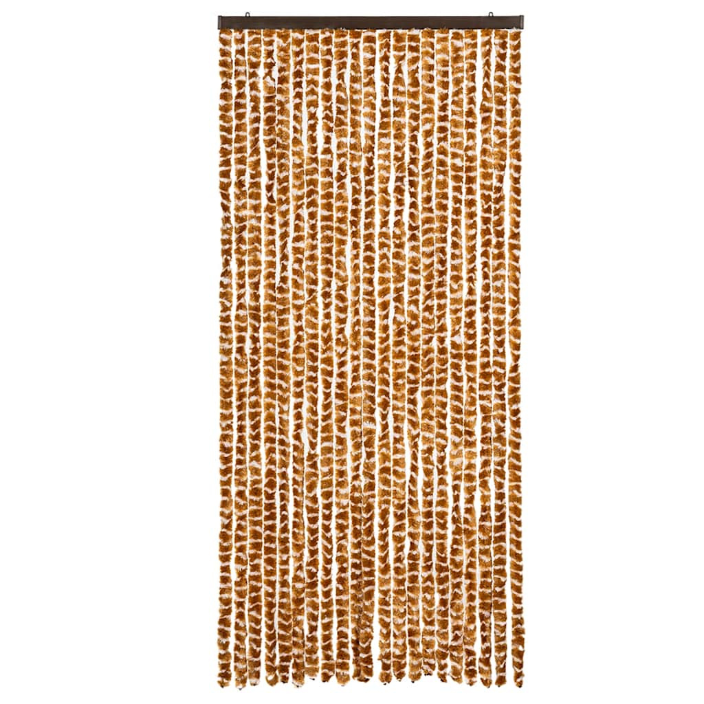 Vidaxx Fliegenvorhang 90x200 cm Chenille Ocker und Weiß
