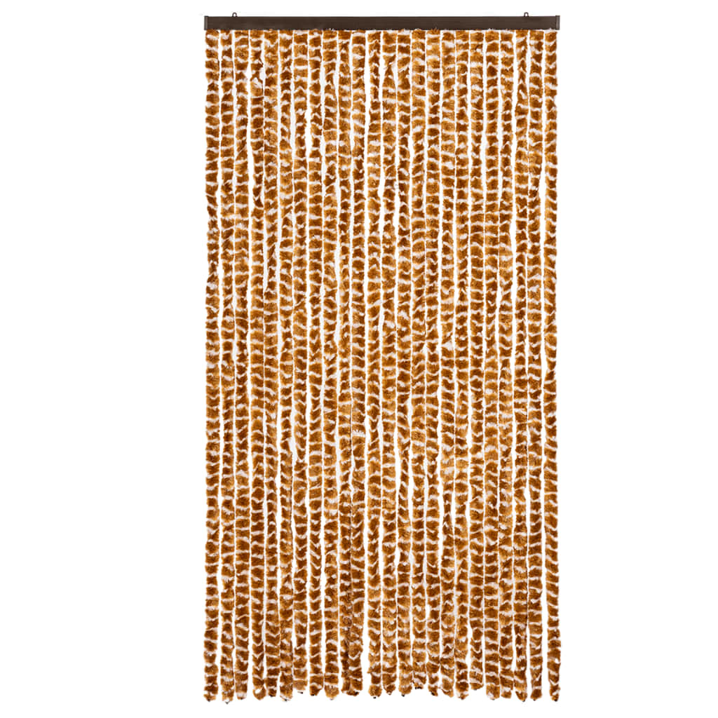 Vidaxx Fliegenvorhang 100x200 cm Chenille Ocker und Weiß