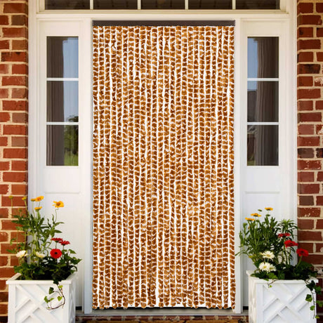 Vidaxx Fliegenvorhang 100x230 cm Chenille Ocker und Weiß