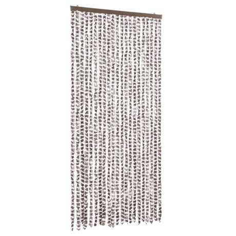 Vidaxx Fliegenvorhang 90x200 cm Chenille Taupe und Weiß