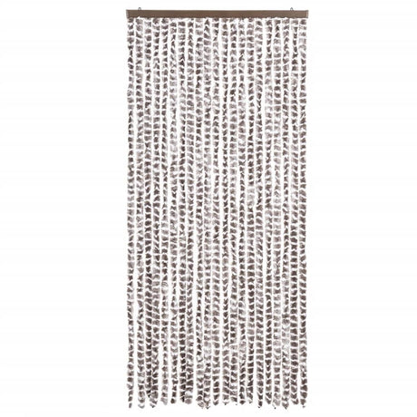 Vidaxx Fliegenvorhang 90x200 cm Chenille Taupe und Weiß