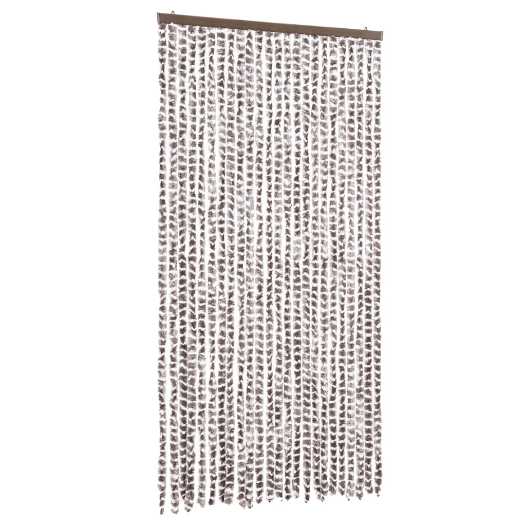 Vidaxx Fliegenvorhang 100x200 cm Chenille Taupe und Weiß