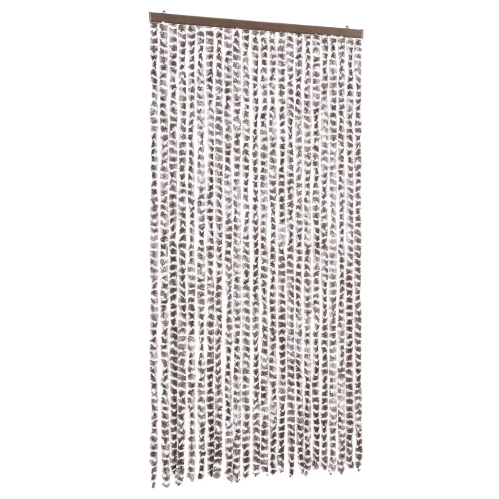 Vidaxx Fliegenvorhang 100x230 cm Chenille Taupe und Weiß