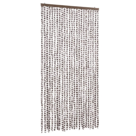 Vidaxx Fliegenvorhang 100x230 cm Chenille Taupe und Weiß