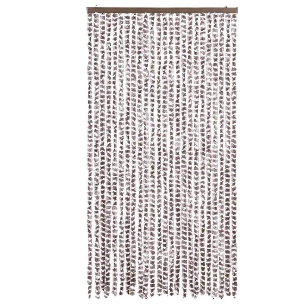 Vidaxx Fliegenvorhang 100x230 cm Chenille Taupe und Weiß