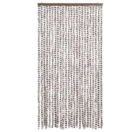 Vidaxx Fliegenvorhang 100x230 cm Chenille Taupe und Weiß