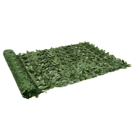 Vidaxxl Balkonschirm mit dunkelgrünen Blättern 300x150 cm
