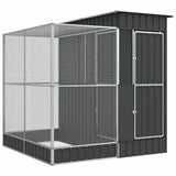 VidaXL Voliere mit Erweiterung 209x203x216 cm Stahl Silber