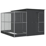 VidaXL Voliere mit Erweiterung 290x303x216 cm Stahl Silber